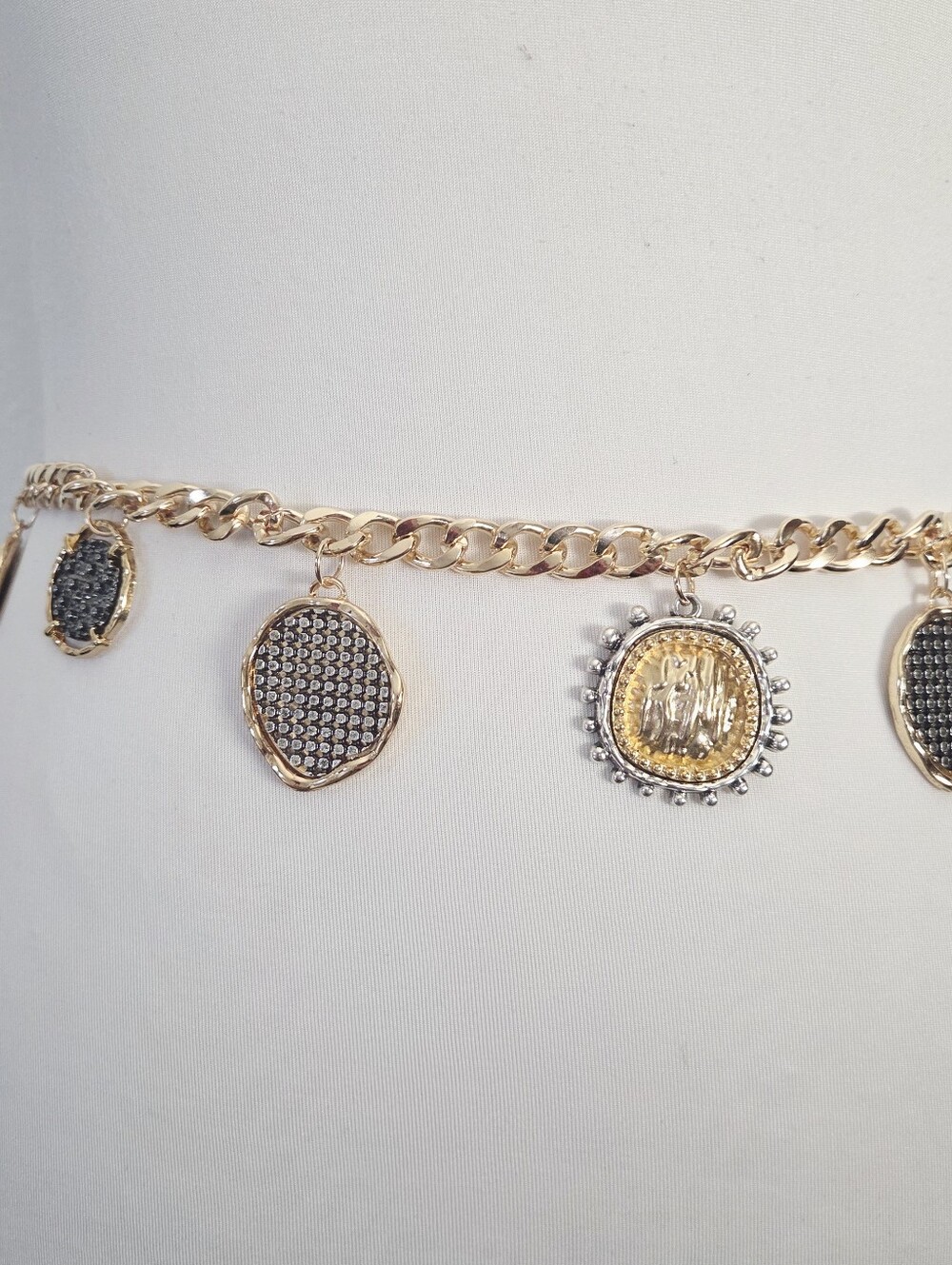 Gold Chain Belt With Coin Decor - Picture 3 of 7